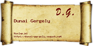 Dunai Gergely névjegykártya